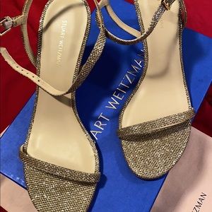 Gold sparkled/studded Stuart Weitnzer Heels